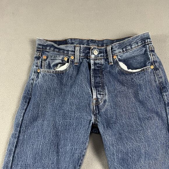 Levis 501 Jeans Men 31X30 Blue Button Fly Regular Fit Straight Leg Preppy - Picture 2 of 8